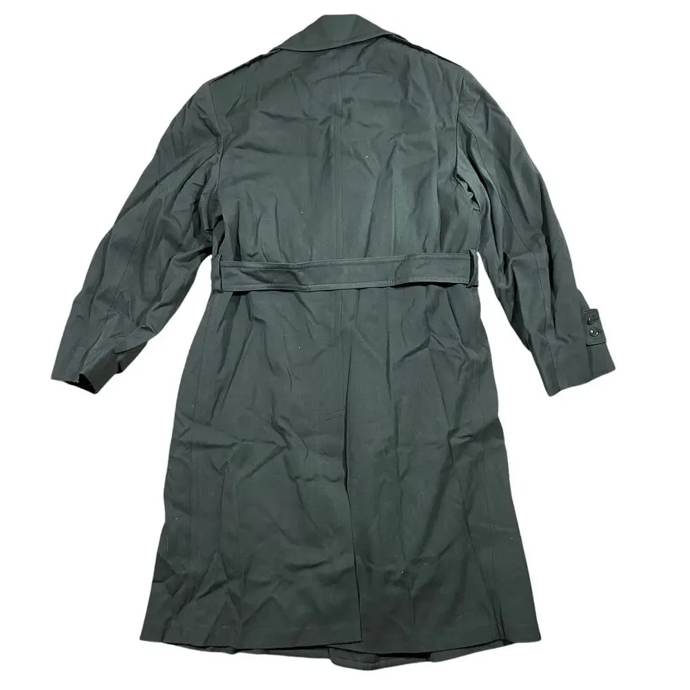 Vintage 1967 US Army AG-44 Wool Gabardine Trench Overcoat w/Liner 38R Green